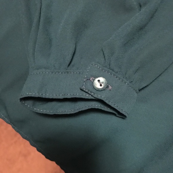 Pink Rose Teal Blouse - Picture 4 of 4